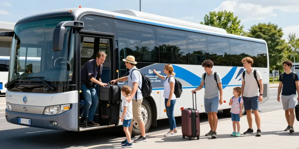 Transport internațional Moldova - Pasageri la bordul unui autobuz modern pentru livrări în Europa.